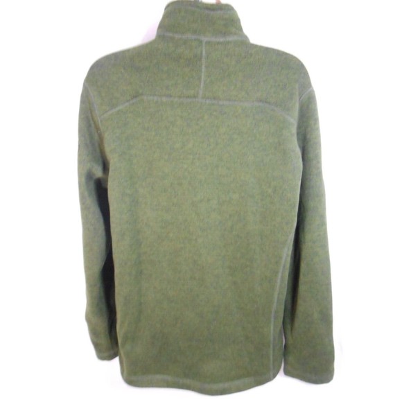 Eddie Bauer 1/4 Zip Pullover Fleece Men's Medium Green Long Sleeve Pocket - Picture 5 of 6